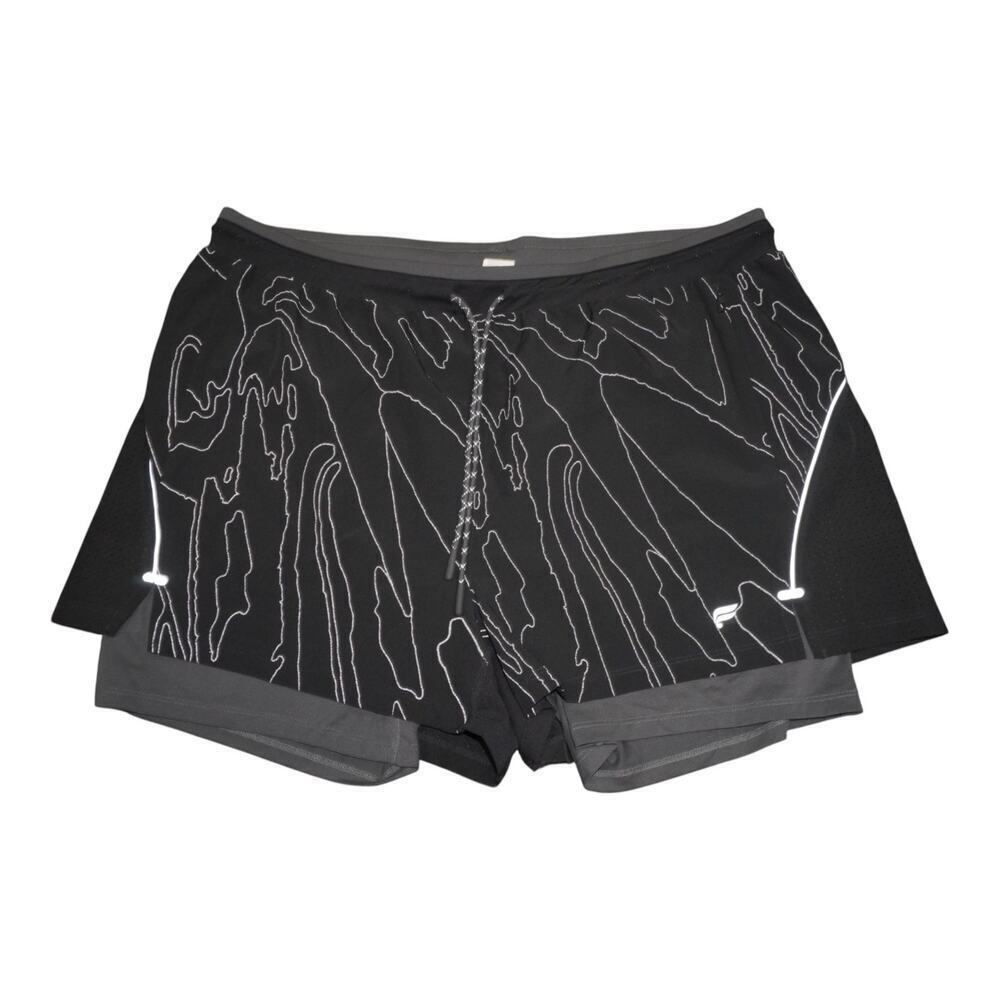 Fabletics Fundamental Short II Lined 5” Men’s XXL Black Reflective EUC
